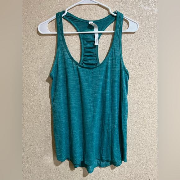 Lululemon green ruched racerback sleeveless tank top 6 - Picture 1 of 8